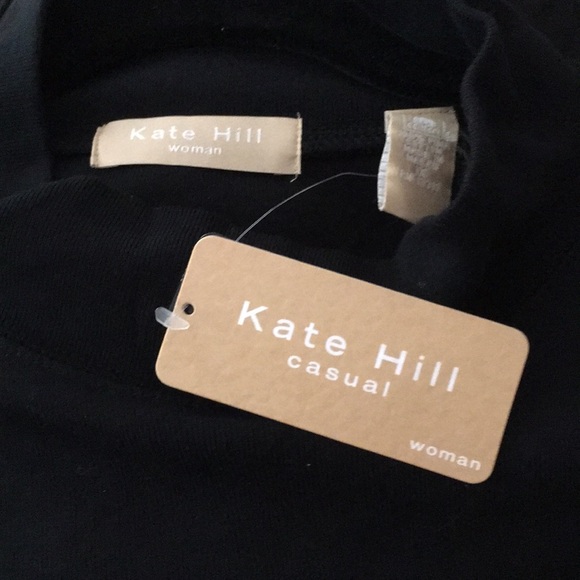 NWT black 100% Pima cotton mock-neck top, size 1X. - Picture 3 of 3